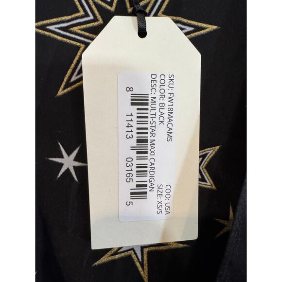 NEW Star Print Long Sleeve Maxi Dress Duster Kimono Party Cocktail - Picture 8 of 8